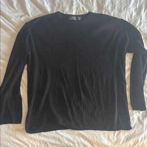 Elegant Black Ribbed Knit Top